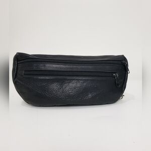 Black Leather Belt Bag